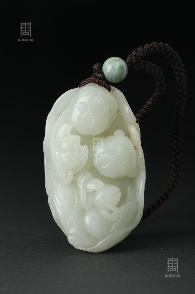 197 當代 和合二仙手把件